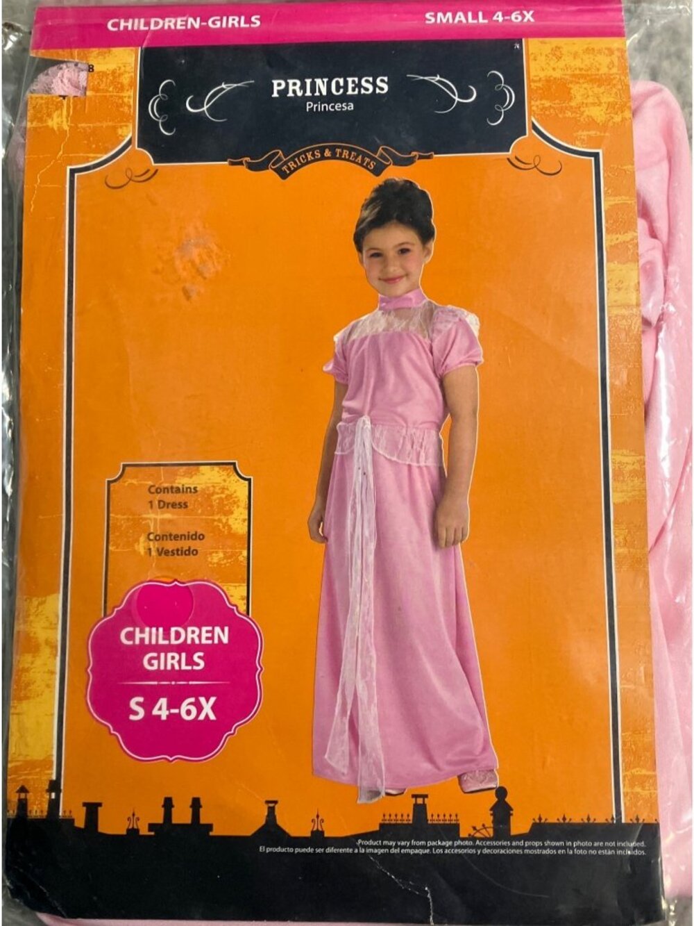Halloween Costume Girls Size 4-6X Pink Princess Dress Never Worn Fantasy Play